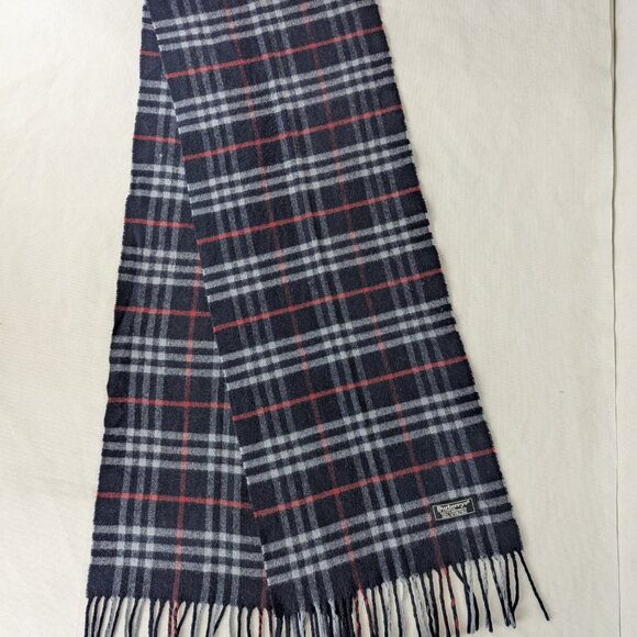 Burberry's Designer Lambswool Scarf Blue – Unisex – Timeless Cold Weather Wear - Picture 2 of 7